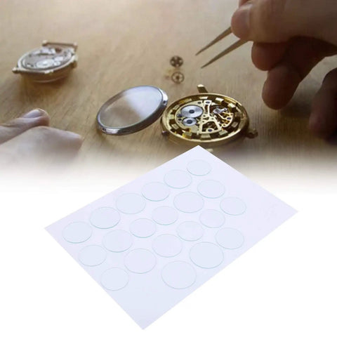 Watch Glass Replacement Kit 21 Pcs Flat Mineral Crystal Lenses 35mm To 45mm 1.2mm Thick for DIY horology repair
