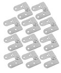 Built Tough Ladder Folding Hinge Heavy Duty Invisible Tabletop Bracket Smooth Swivel metal connector kit, twelve steel connectors.