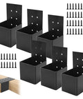 Heavy Duty Pergola Joist Bracket Connector With Screws For 4x4 Wood Posts Tough As Nails Steel Beam Support Kit, 6 pack
