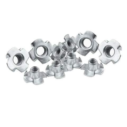 Four Claws T Nuts Blind Tee With Prongs For Speaker And Furniture M6x8mm Heavy Duty Wood Fasteners Secure Non Rotating Fit