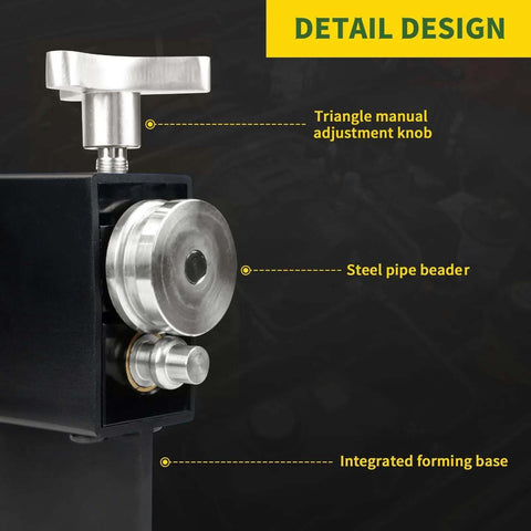 Close-up of Bead Roller Beader Tool For Tubing That Shapes Intake And Intercooler Piping with triangle knob and steel beader