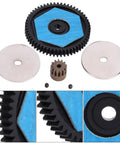 Beefed-Up RC Car Gear Set With 56T Spur Gear And 13T Pinion, Metal Construction For SCX10 II, rust-resistant and durable.