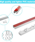 Self Adhesive Curtain Track For No Drill Ceiling Or Wall Mount 9.8 Ft Curtain Rail With Smooth Glide For RV Trailer And Home Easy Install Heavy Duty Adhesive Ceiling Track System, PVC track with hooks