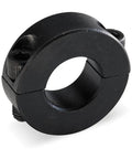 Stainless Steel Shaft Collar Two Piece Clamp Body With Rock Solid Grip And 1 Inch Bore Size For Heavy Duty Power Transmission Jobs And Reliable Shop Ready Performance Upgrades, black design, detailed view.