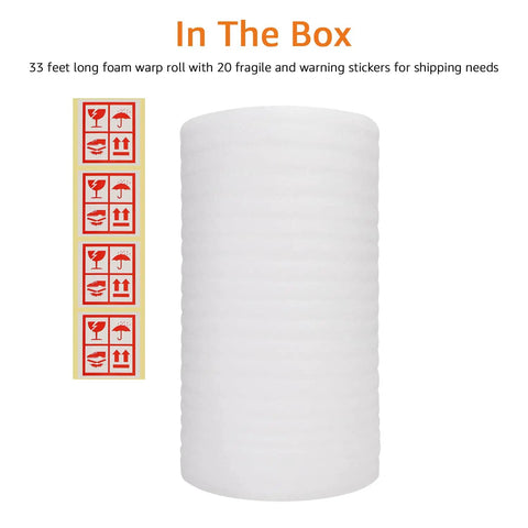 Keep Your Gear Tight And Damage Free On Any Move Or Haul This 12 Inch Wide By 33 Foot Long Foam Wrap Roll Includes 20 Fragile Shipping Stickers For Gentle Padding And No Sweat Packing During House Transits