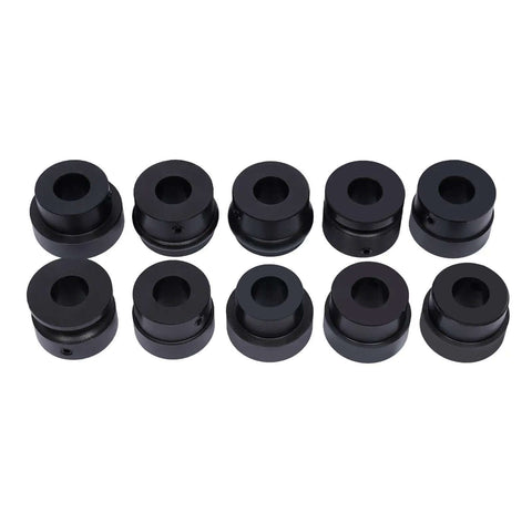 Six black dies from Manual Bead Roller Kit For Sheet Metal Fabrication Pro Grade Heavy Duty Rotary Forming Machine