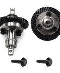 Hardened Steel Helical Gears from One Sixteenth Summit E Revo VXL Differential Gear Front And Rear Upgrade Kit shown in close-up