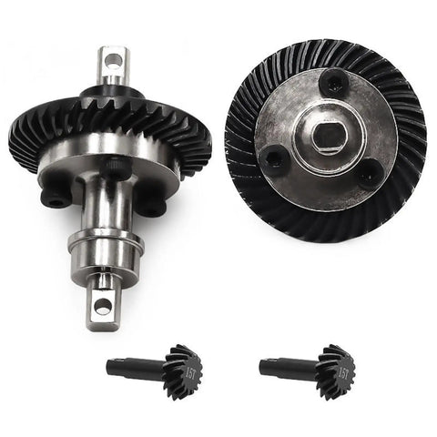Hardened Steel Helical Gears from One Sixteenth Summit E Revo VXL Differential Gear Front And Rear Upgrade Kit shown in close-up