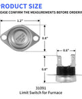 RV Furnace Limit Switch Replacement 190F High Temp Switch For Atwood Hydro Flame Dometic Heaters 31091 Compatible