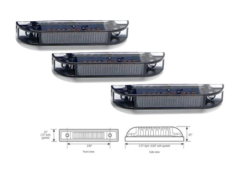 Smoked Lens Amber LED Grille Lights Kit For 2014 To 2021 Toyota Tundra Center Set 3 Piece with diagram dimensions