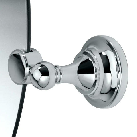 Close-up of Tiara Rectangular Wall Mirror in chrome finish, showing handcrafted metalwork with subtle grooved detail.