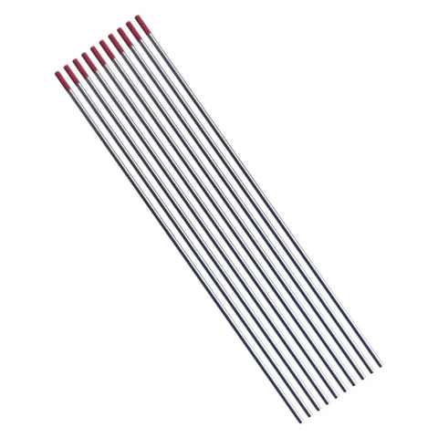2% Thoriated Tungsten Electrode 3/32 Inch X 7 Inch, DC Weld Electrode EWTh-2 WT20, Red Thorium, 10 Pack, Your Go-To For Non-Corroding Steels, Titanium And Nickel Alloys On Transformer-Based Power Sources
