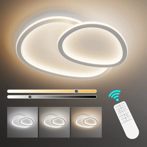 Cloud LED Ceiling Light With Rotatable Edge For Modern Homes White Flush Mount Fixture Dimmable Kitchen And Dining Room Lighting Lit And Efficient For Living Room Bedroom And Kids Room with remote control and lighting settings.