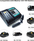 On The Go 18V Battery Car Charger For Li Ion And NiMH Tool Packs Fast Charge In About An Hour Or Less with battery compatibility