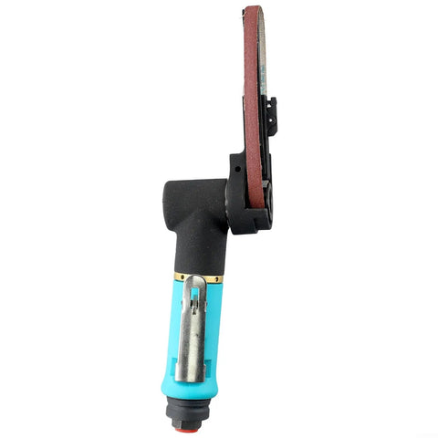 Knockout Heavy Duty Pneumatic Air Belt Sander With 360 Swivel Handle For Weld Prep And Rust Stripping built tough, close-up of sander side view.