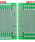 DIN Rail Mounting Carrier Housing With Prototype Board for DIY Prototyping showing top and bottom PCB layers