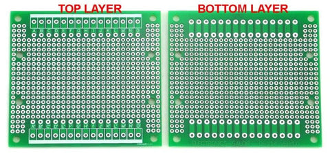 DIN Rail Mounting Carrier Housing With Prototype Board for DIY Prototyping showing top and bottom PCB layers