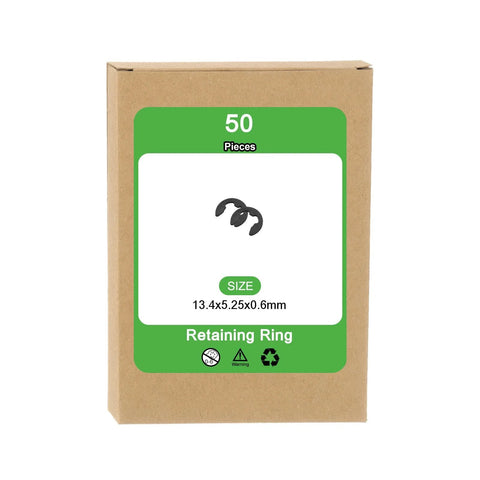 50 Pack External Retaining Rings 5.25mm One Quarter Inch 65Mn Carbon Steel E Clip Circlip Snap Rings Pro Grade packaging