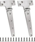 Marine Grade 316 Stainless Steel T Hinges 8 By 4 Inch Heavy Duty Boat Hatch Hardware 2 Pack with mounting screws.