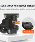 Close-up of Heavy Duty 4Pc Swivel Caster Wheel with plastic base, adjustable shock absorption, designed for smooth mobility.