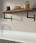 Industrial Pipe Shelf Bracket Wall Mount For Floating Shelves In Living Room And Kitchen Heavy Duty Black Iron Pipe Support