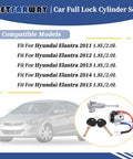 Lock Cylinder Set For Hyundai Elantra 2011-2016 Plug-And-Play Ignition Switch Front Left Door Lock And Two Universal Keys
