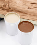 4 Oz Champagne Mist Touch Up Paint Kit For Faux Wood Beams And Trim Includes Custom Color Matching Tints, featuring three paint containers.