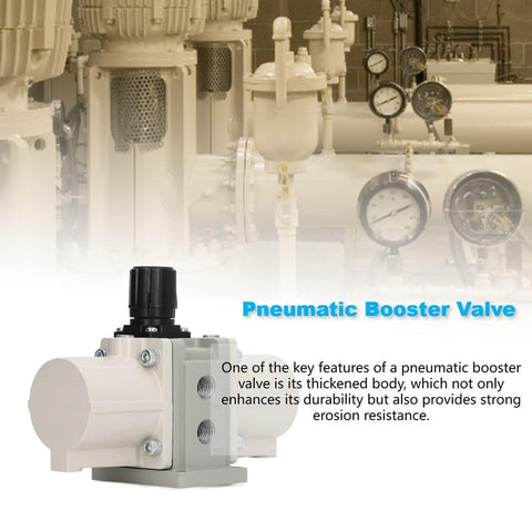 Industrial Grade Pneumatic Booster Pump With Two Times Pressure And Low Heat Operation, Durable Booster Valve shown with technical equipment.