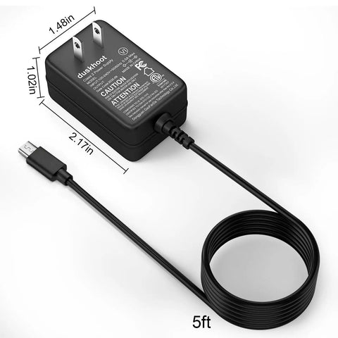 Micro USB AC/DC Charger For Approach R10 Golf Launch Monitor with 5V Power Supply Cable, ETL FCC Certified, 5ft length