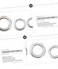 600 Piece Stainless Steel Spring Washers Set With Split Gasket Washers For Electrical Connections And Automotive Applications, Assortment Kit For Secure Corrosion Resistant Fastening In Household And Marine Use, split ring close-up