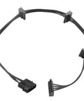 Molex To 4 SATA Power Cable 4 Pin LP4 To 4x SATA 15 Pin Female Expansion Power Cable For PC NAS Server Drives And SSDs 20.8 Inch 18AWG Tinned Copper Built For A Bunch Of Drives, black cable