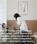 Mother with child demonstrating smart home security using 2-Pack WiFi Door And Window Sensor For Smart Home Security With Real-Time Alerts, No Subscription Needed.
