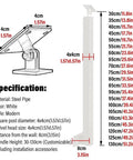 Hella Sturdy White Stainless Steel Stair Spindles For Deck And Porch, Quick DIY Side Mount Handrail Balusters With Adjustable Brackets, Zero Hassle Setup, Includes Screws, 25 Pack specifications diagram.