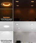 Absolute Upgrade 96 Pack 4 Inch Led Recessed Downlights Slim Baffle Retrofit Can Bulbs Featuring Dimmable 600 Lumens And Switchable Color Temps For Seamless Home Ambiance, showing lights in relaxed and productive settings.