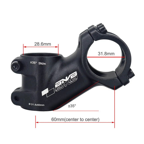 Dope 31.8mm Clamp MTB Bike Stem 35 Degree Riser Bar Stem For 1-1/8 Inch Steerer, CNC Machined 6061 T6 Aluminum, dimensions shown