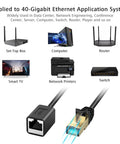 Ethernet Extension Cable Cat6 Cat5e Cat5 Shielded RJ45 Male To Female 13 Feet with devices like router, printer, set-top box