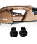 Hardcore Electric Handheld Strapping Machine Fast Auto Tension Weld For PP And PET Strap Bands with two batteries displayed.