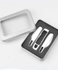 Porsche Key Fob Cover Kit 3 Piece Painted Key Shell Set For Cayenne Panamera Macan 911 Boxster Cayman White in metal case