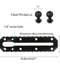 Metal Boat Track Mount With One Inch Ball T Bolt For Kayak Rail Mount GPS Fish Finder Mount Cup Holder And Rod Holder Fits RAM B Size Dual Socket Arm Marine Gear Track Heavy Duty, 1in ball and aluminum track mount