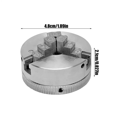 Three Jaw Chuck For Wood Lathe With Self Centering System Ideal For Woodworking CNC And Drills Expands Fixture Options Heavy Duty High Strength Chuck Delivers Stable Grip Smooth Operation And Precise Quick Change Capabilities. 4.8cm x 2.1cm