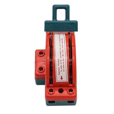 Heavy Duty 32A 0-380V DPDT Knife Disconnect Switch 2 Pole Double Throw Safety Power Disconnect For Industrial Equipment Red And Green Indicator front view