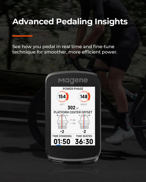 2.8 Inch Color GPS Bike Computer With ClimbPro Multi-Scenario, Live Segments, Cycling Dynamics in use on a cyclist's bike