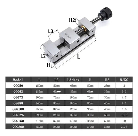 Heavy Duty Right Angle Vise With Flat Jaw Pliers For Cnc Milling Machines And Grinders, measuring dimensions for precision use.