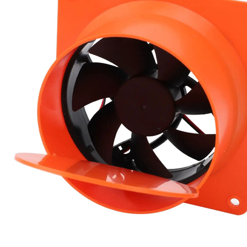 Close-up of Solar Powered Exhaust Fan Kit with 20W 5V Monocrystalline Panel Round Baffle, showcasing blades for efficient ventilation.