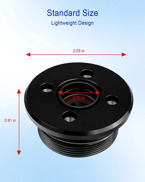 Outboard Trim Cylinder End Cap Two Pack for 115 To 300HP Marine Motors, OE Grade End Cap Seal With O Ring Prevents Oil Fuel And Coolant Leaks, Durable Boat Engine Replacement Part; black 2.05 in cap with threaded base