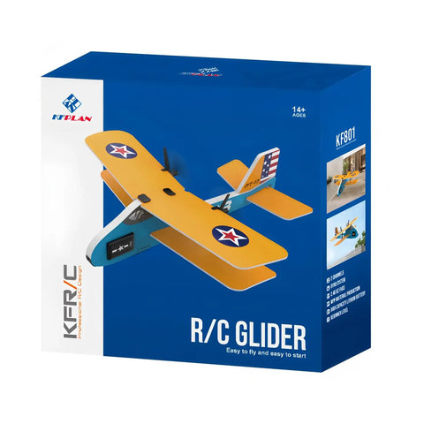 Retro Biplane RC Plane For Kids And Adults With Two Point Four GHz Remote Control Auto Balance Gyro box packaging