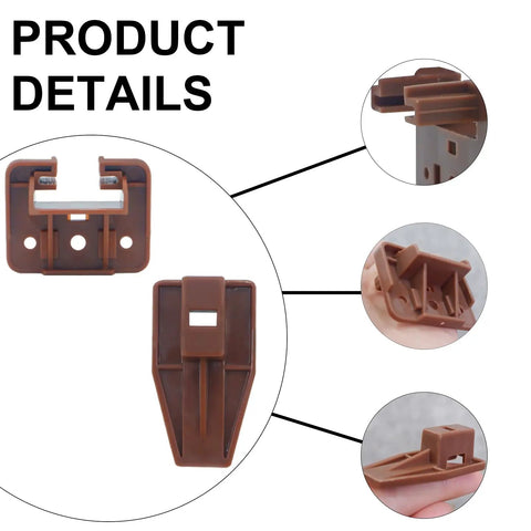 Product details of 10 Sets Brown Plastic Drawer Track Slides And Glides With Mounting Screws For Home Makeovers showing various angles.