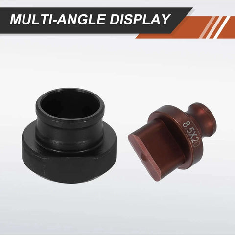 Hydraulic Hole Punch Die Set For Electric Punching Machine MHP-20 JP-20, Oval 8.5x20mm, 40Cr/81Cr Steel Die Kit, burgundy and black.