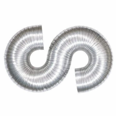 ArmorFlex Dryer Vent 8 Foot Flexible Aluminum Duct with Clamps Semi-Rigid Fire Resistant Laundry Vent Tubing for Dryers curved view