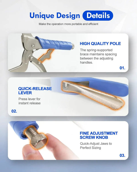 Beefy Heavy Duty C Clamp Set 15 Inch Face Clamp With Swivel Pads And Locking Vise Grip Pliers unique design details